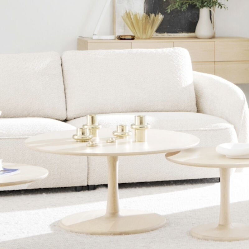 Rowico Hobart pyöreä sohvapöytä Ø90 cm valkolakattu tammi